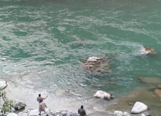 गोरी नदी में कूदे युवक को पुलिस ने बचाया